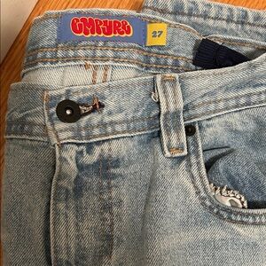 Loose fit light wash men’s jeans 27w